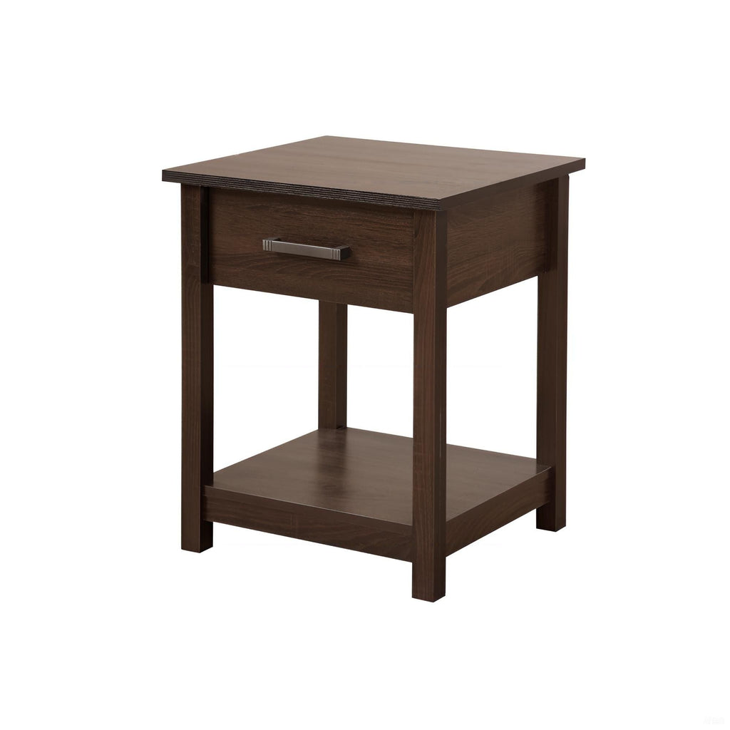Accent Nightstand with Smooth Roller Drawer Glides - Gray, Light Brown, or Dark Brown