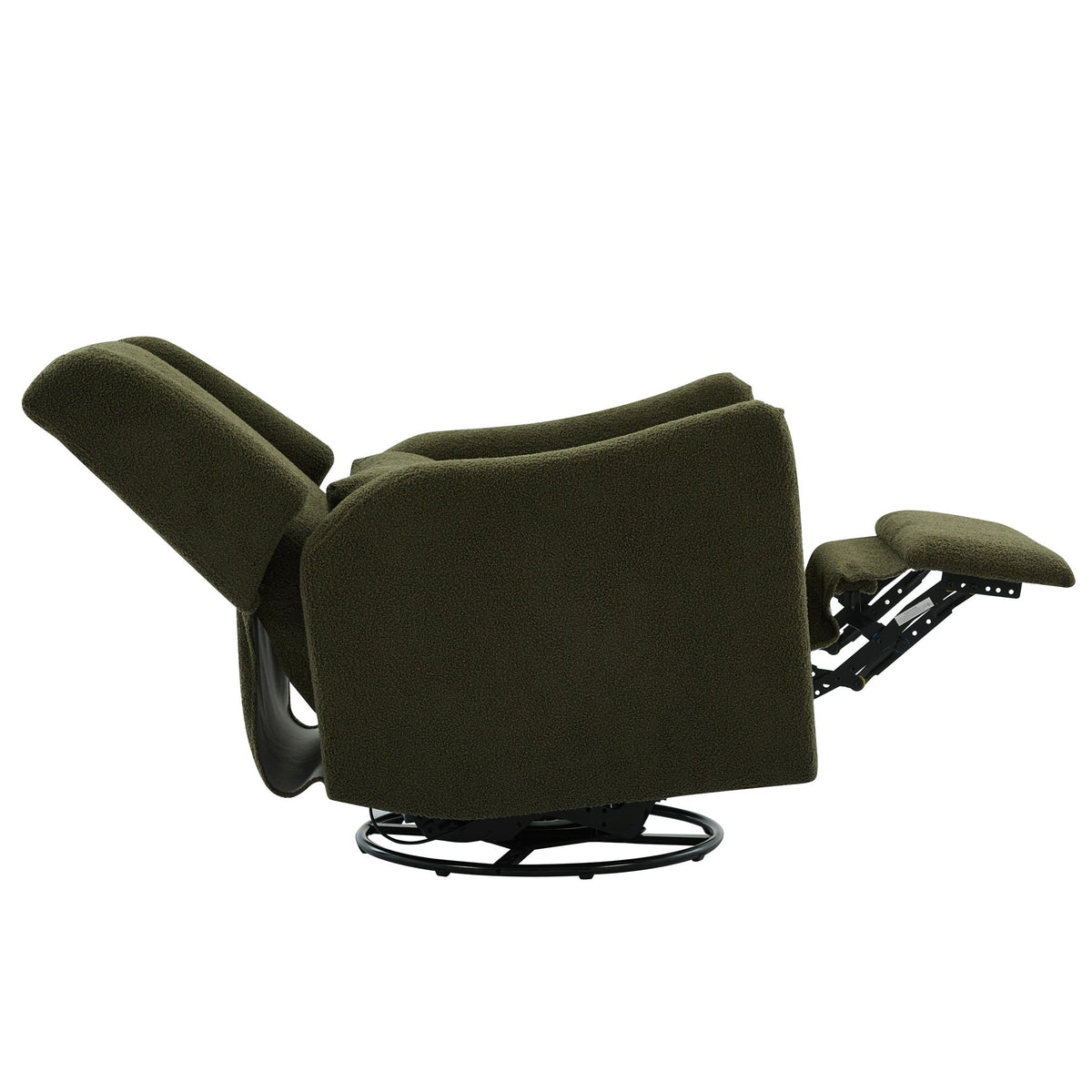 Wide Wingback Swivel Glider Rocker Recliner Chair with 360-Degree Swivel - Dark Green or Beige