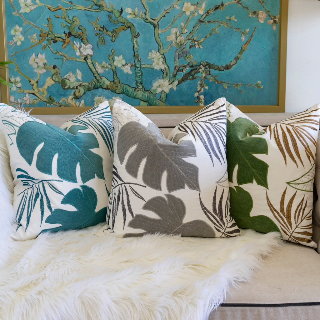 Autumn Vibes Leaf Accent Pillow Set with Hidden Zipper - 2 Pack