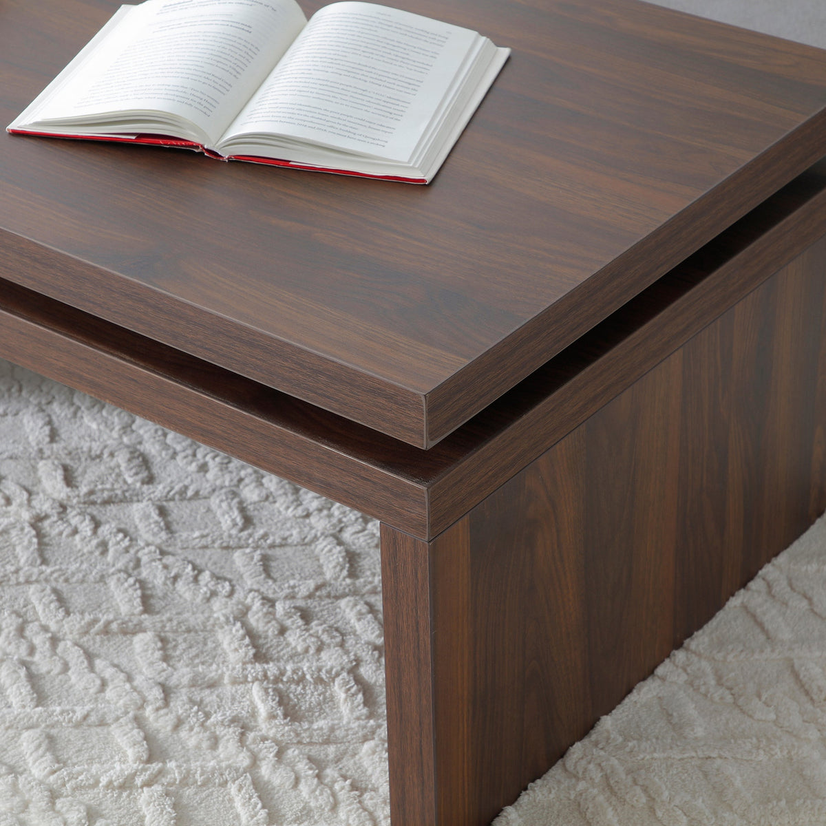 Wood Coffee Table with MDF Construction - Mid Century Modern Farmhouse
