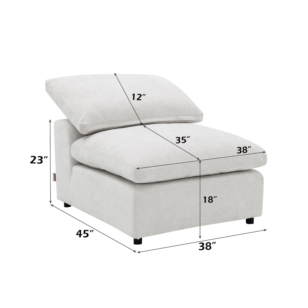 Naveen 6 Piece Modular Sectional with Full Foam Seating - Ivory