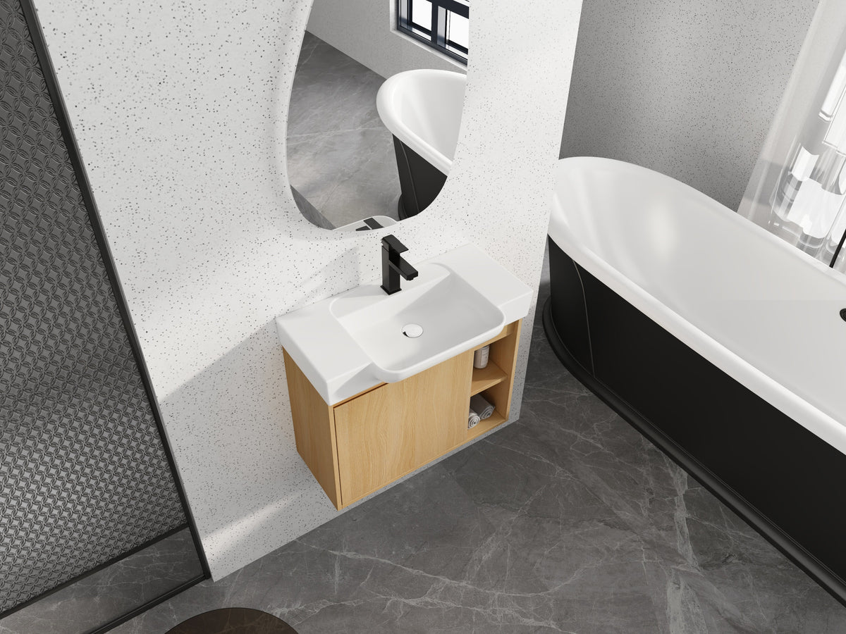 28'' Wall-Mounted Bathroom Vanity with Soft-Close Hinges - Multiple Finishes