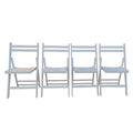 Folding Special Event Chair Set of 4 with Solid Wood Construction - White