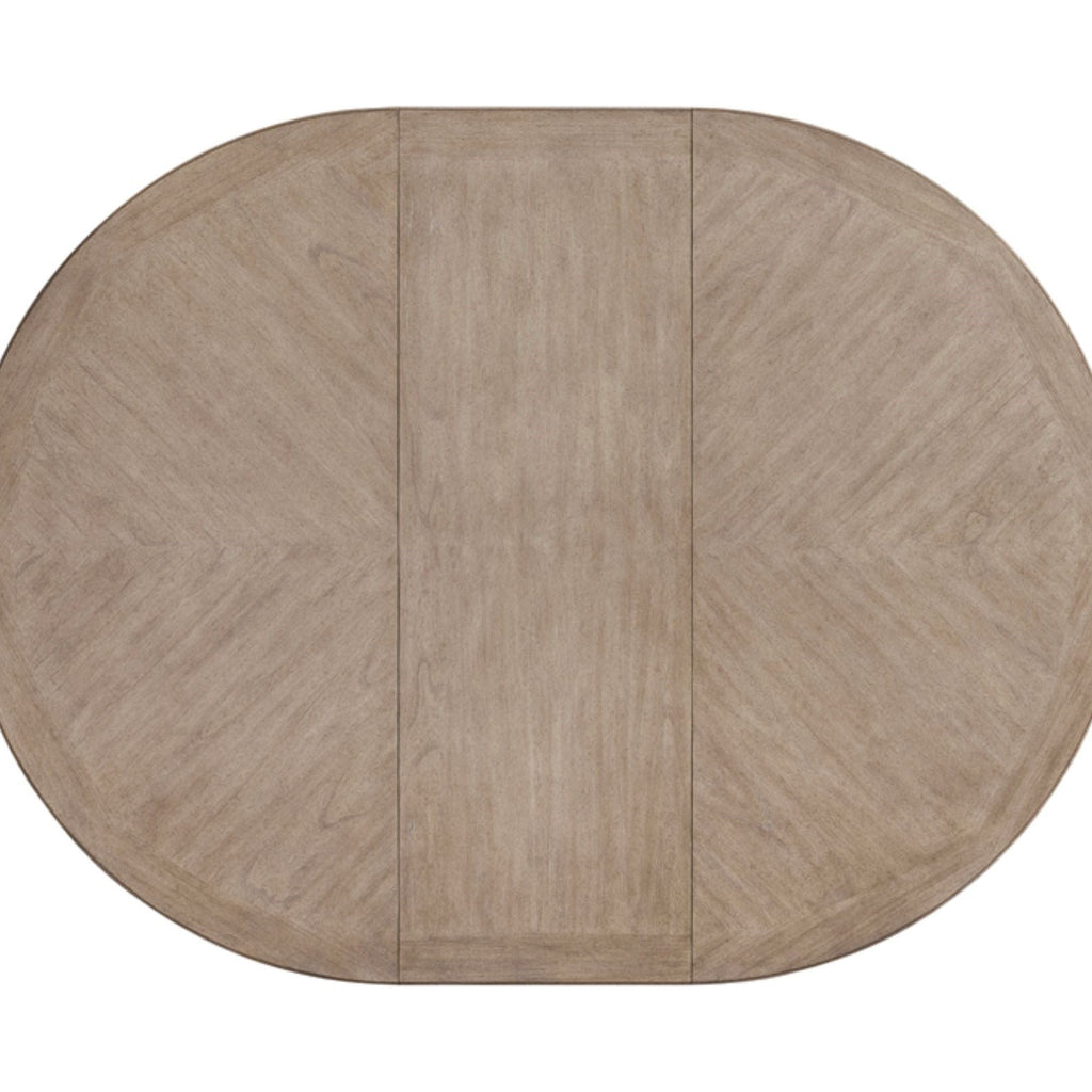Round Extendable Dining Table with Pedestal Base - Sand