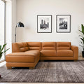 Muncie L-Shaped Sofa Sectional with Plush Cushions - Vegan Leather