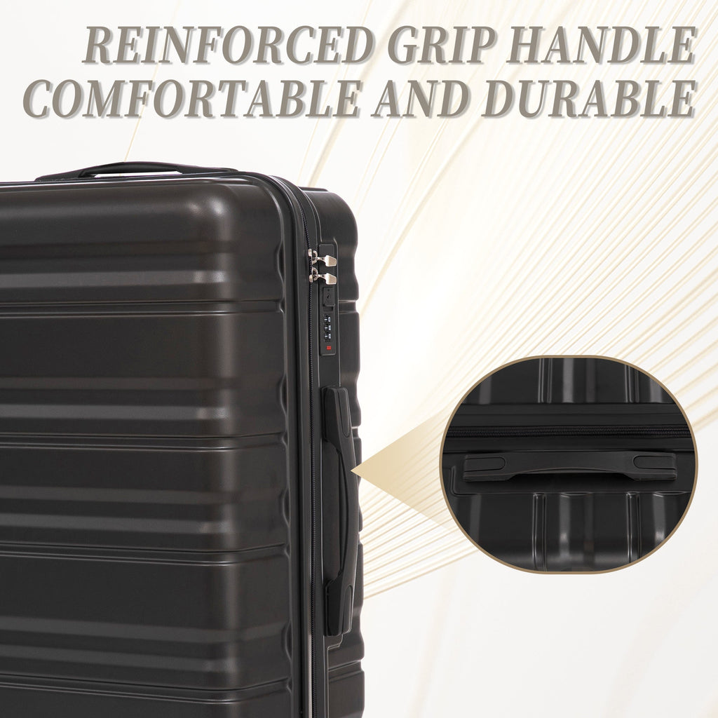 Durable ABS Hard Case Luggage Set with Combination Lock - Dark Gray