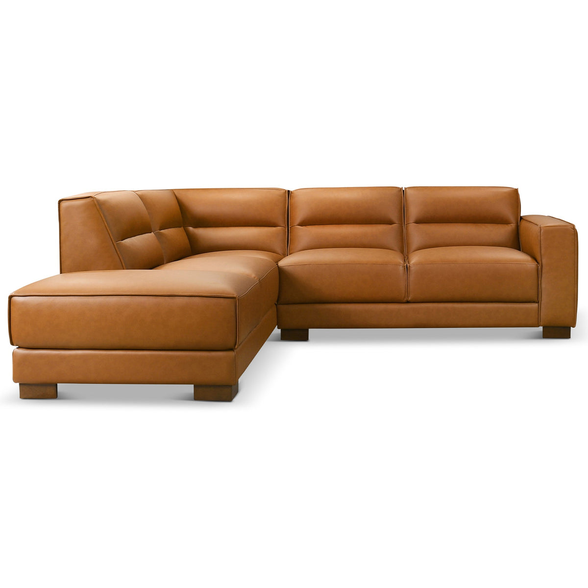 Muncie L-Shaped Sofa Sectional with Plush Cushions - Vegan Leather