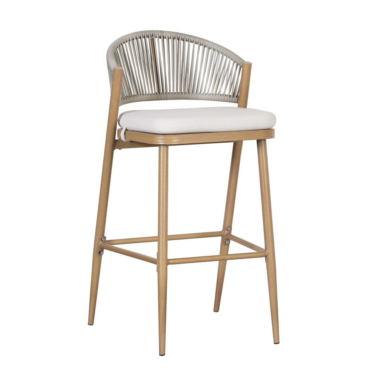 Outdoor Bar Height Metal Frame Counter Stools