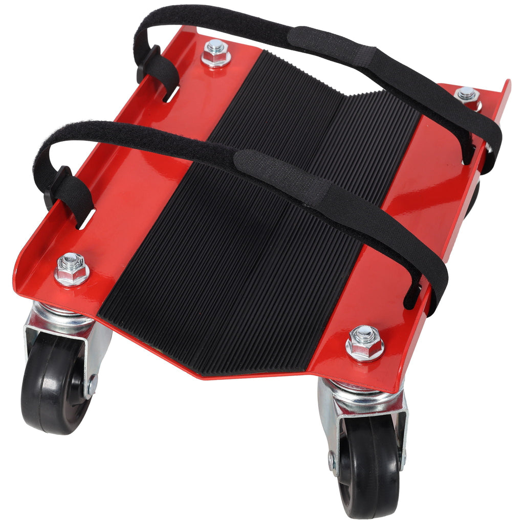 Heavy Duty Snowmobile Dolly V Slide with Swivel Casters - Steel, Red