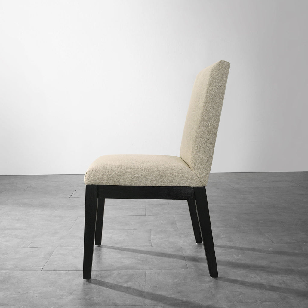 Contemporary Solid Wood Dining Chairs with Plush Upholstery - Beige (Set of 2)