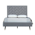 Upholstered Bed with Headboard and Slats - Multiple Colors