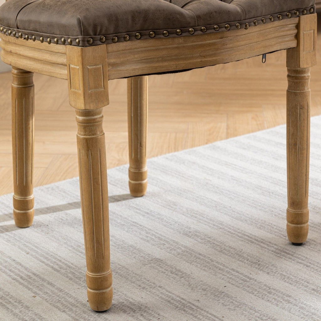 French Style Solid Wood Dining Chair with Nailhead Trim - Multiple Colors