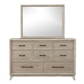 Oak 8 Drawers Dresser & Mirror with Smooth Ball-Bearing Glides