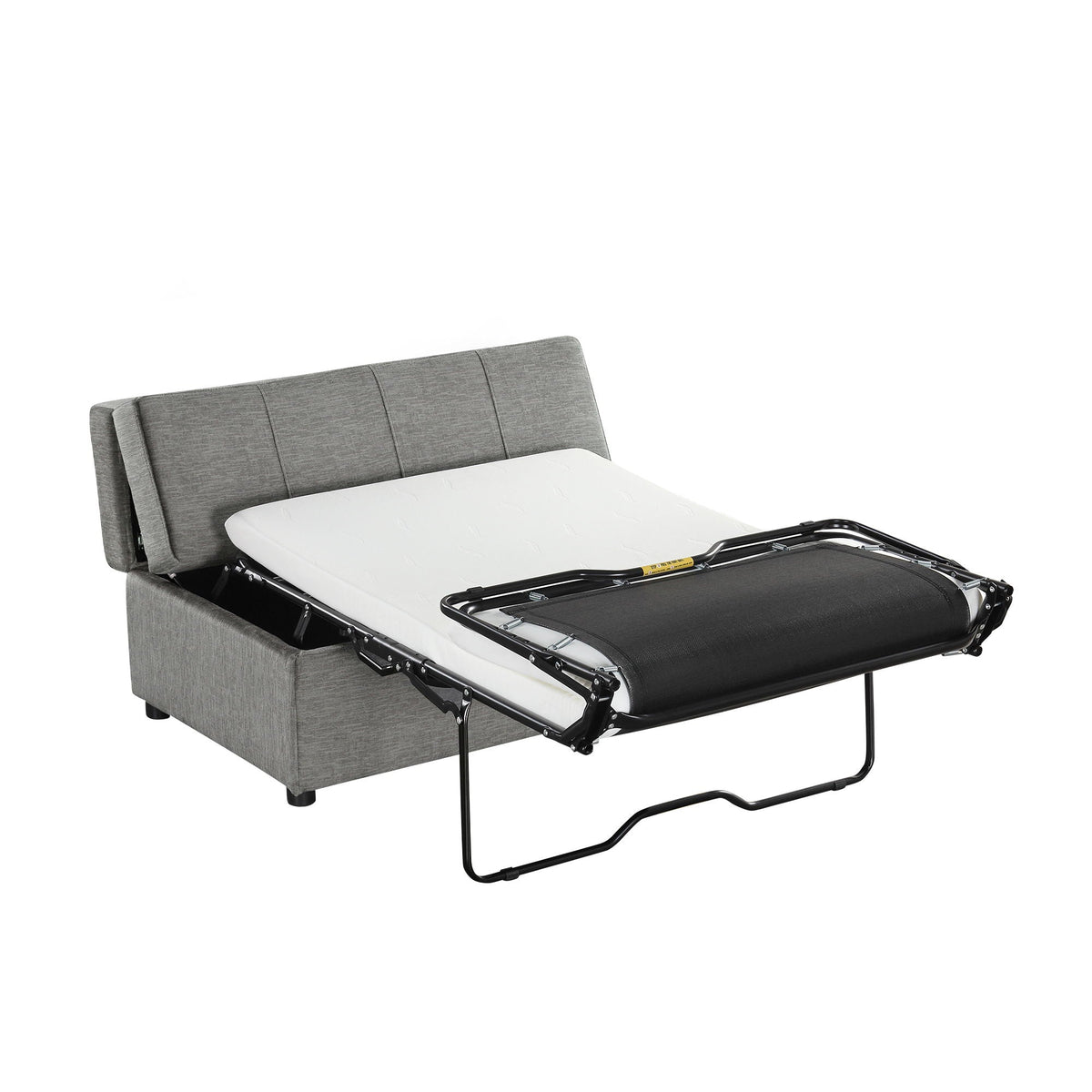 Twin Size Folding Ottoman Sleeper Bed with Mattress - Light Brown, Black, Dark Gray, White
