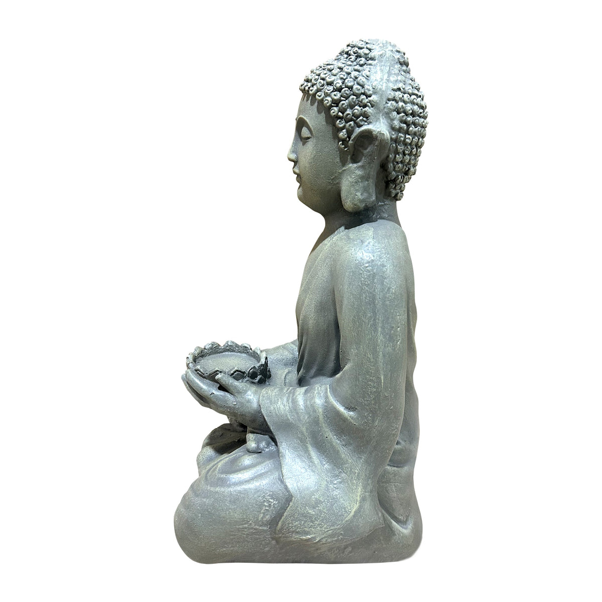 Magnesium Oxide Buddha Statue with Weatherproof Finish - Grey