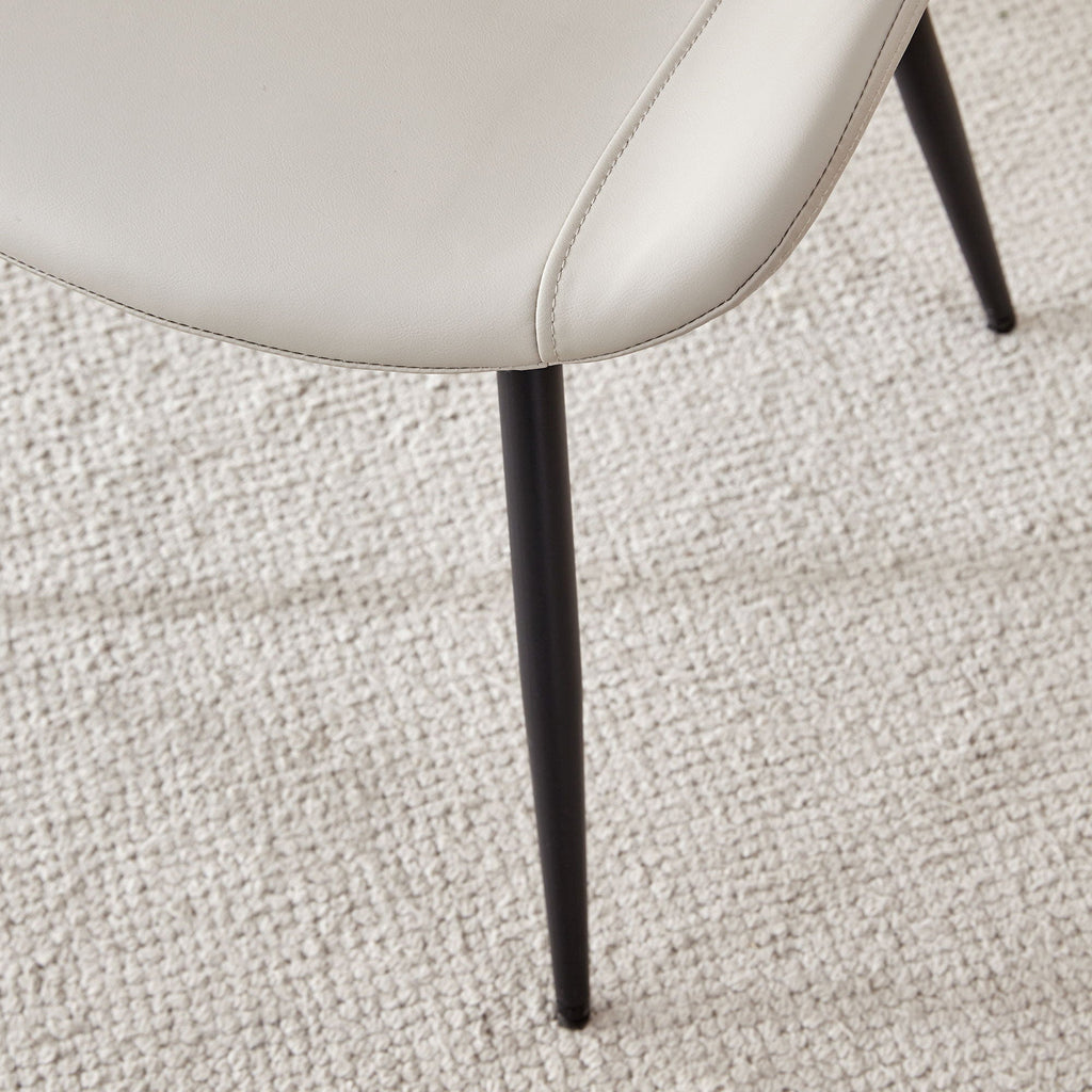 Modern Medieval Cushioned Chairs with Suede Backrest - Pearl Silver, White, or Gray