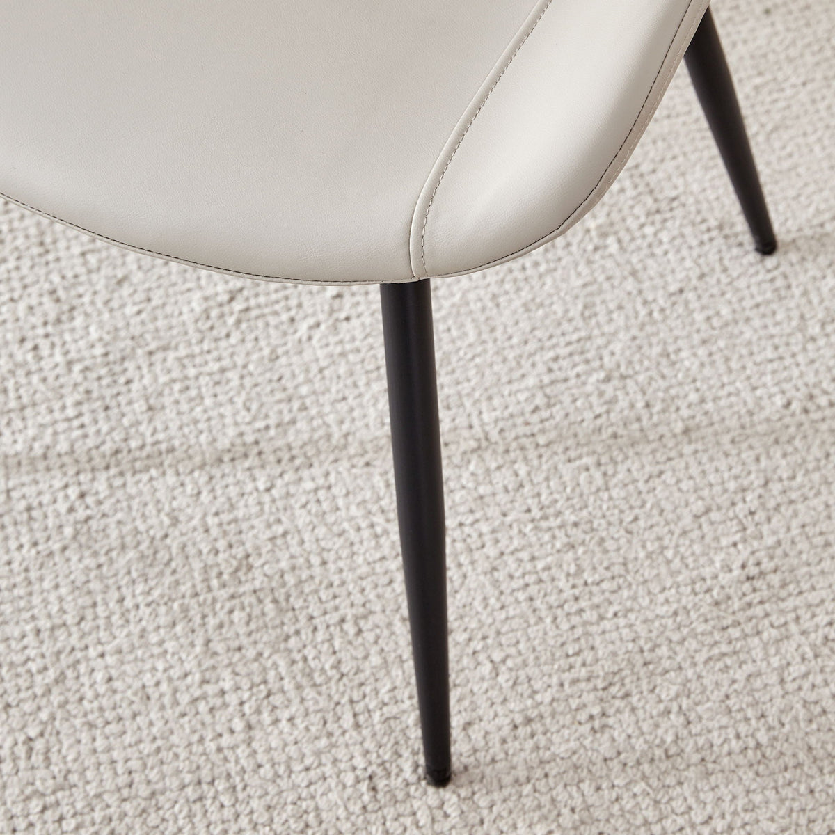 Modern Medieval Cushioned Chairs with Suede Backrest - Pearl Silver, White, or Gray