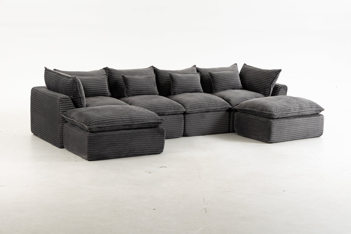 Cloud Couch Oversized Modular Sectional Sofa with Modular Design - Antique Grey