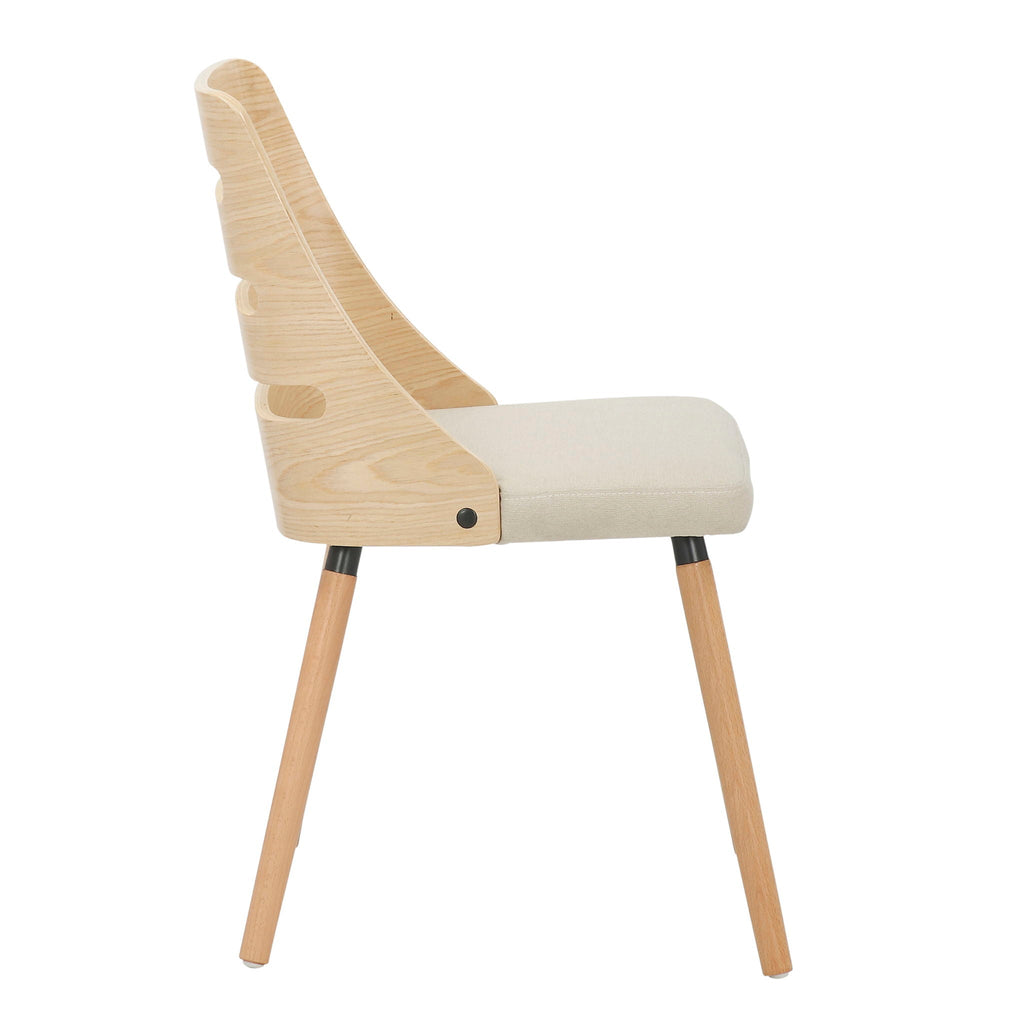 Mid Century Modern Dining Chair with Cushioned Seat - Light or Dark Brown