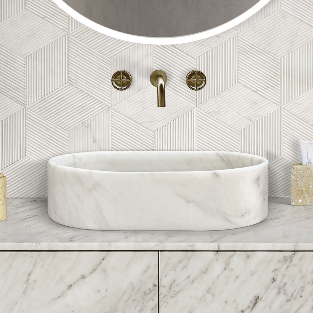 Semi Polished Bathroom Vessel Sink
