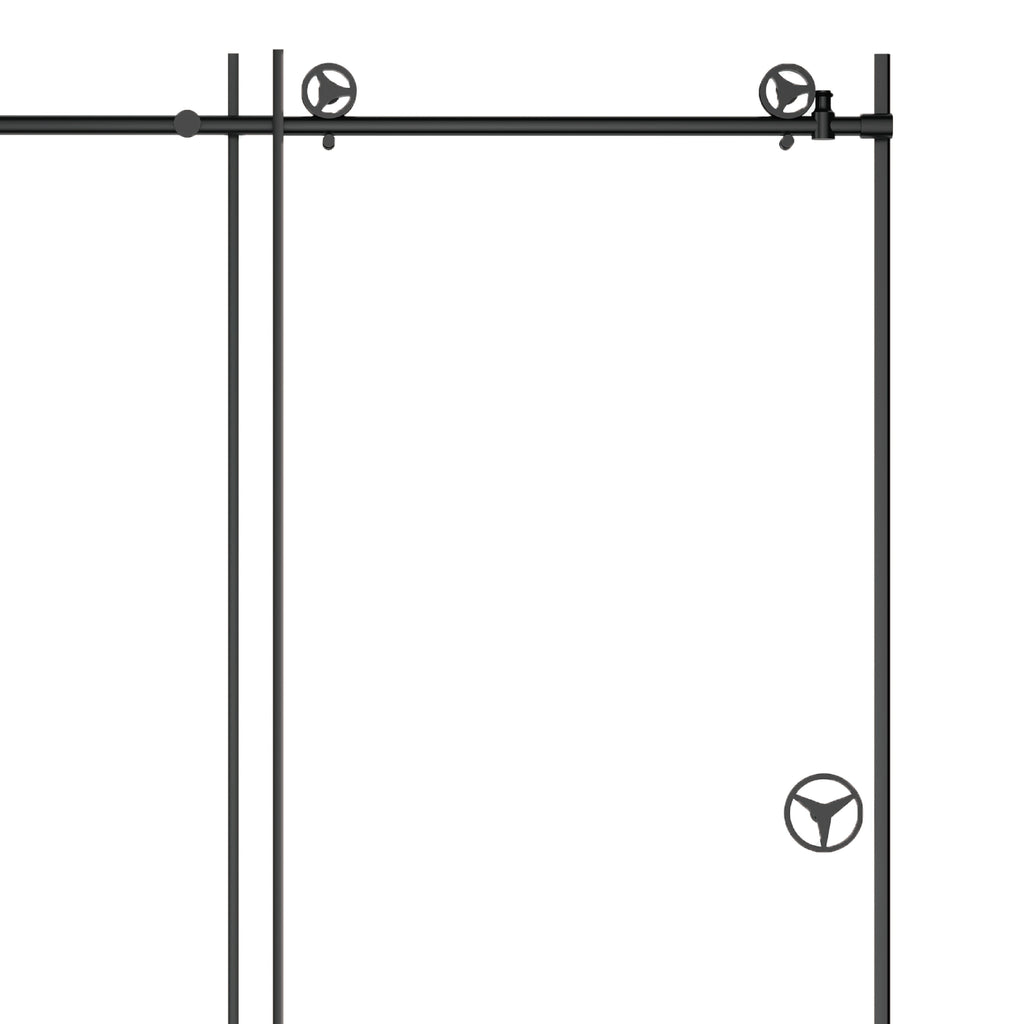 Sliding Frameless Shower Door with Matte Finish - 60" W x 76" H
