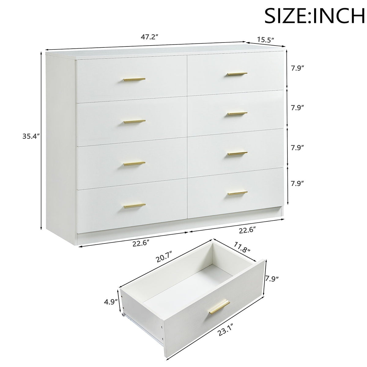 Modern Drawer Dresser with Ample Storage - Multiple Colors