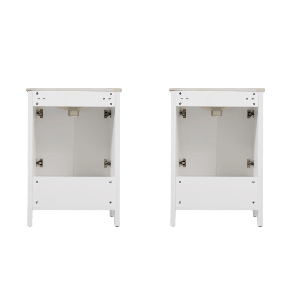 Modern Bathroom Vanity with Sink Combo – Compact Storage - Dark Brown or White