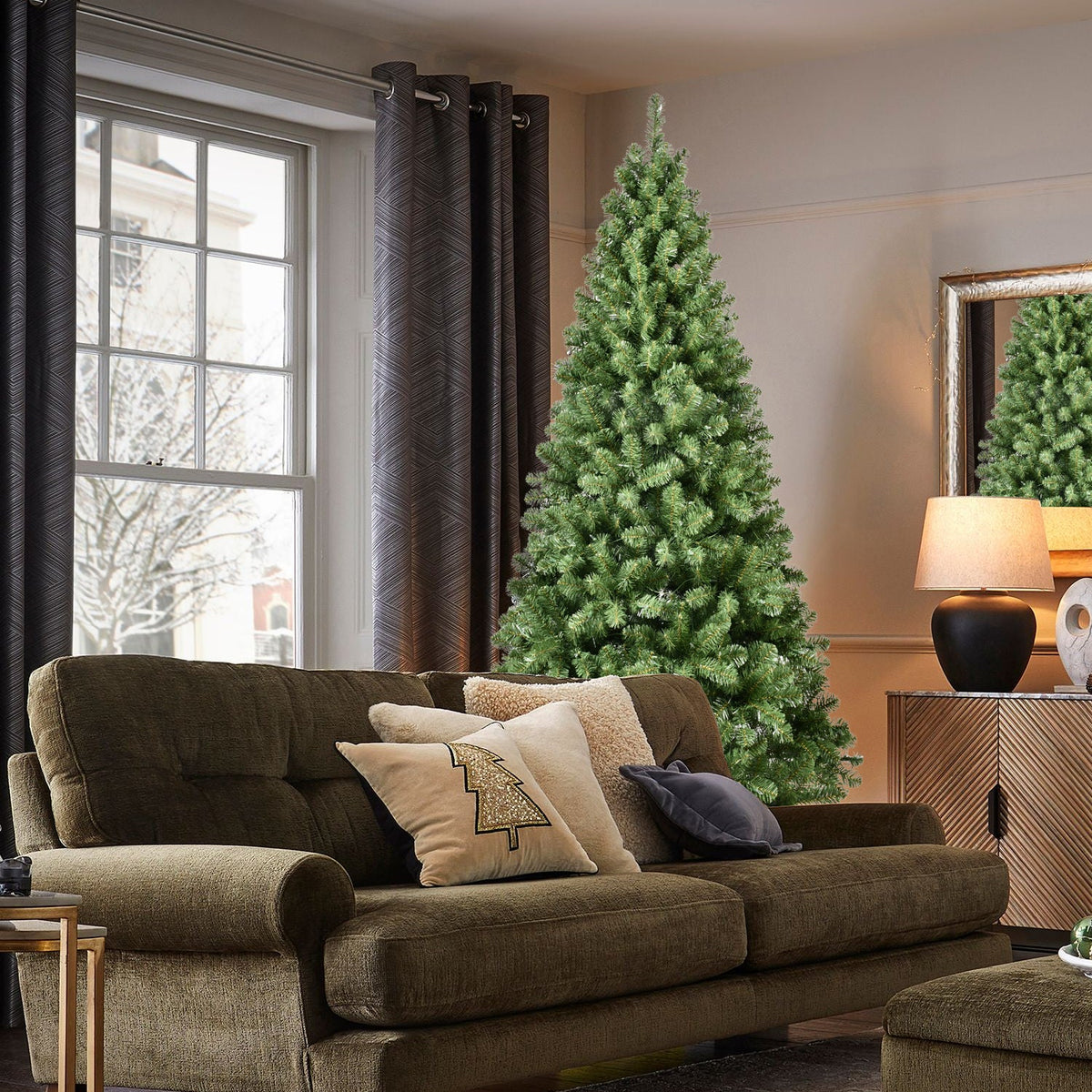 7ft Pre-Lit PVC Christmas Tree with 400 UL Lights - Green