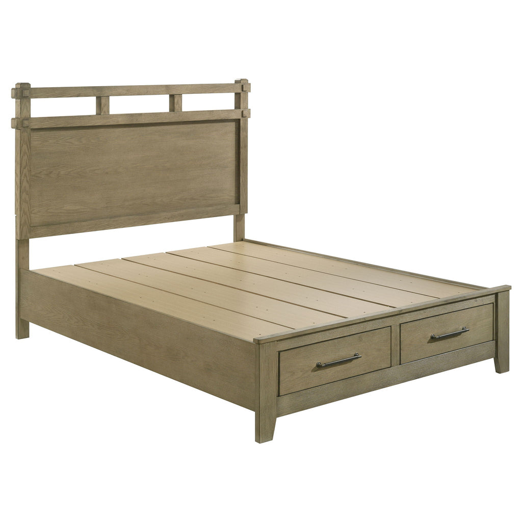 Hazlewood 59-inch Queen Panel Storage Bed Vineyard Oak