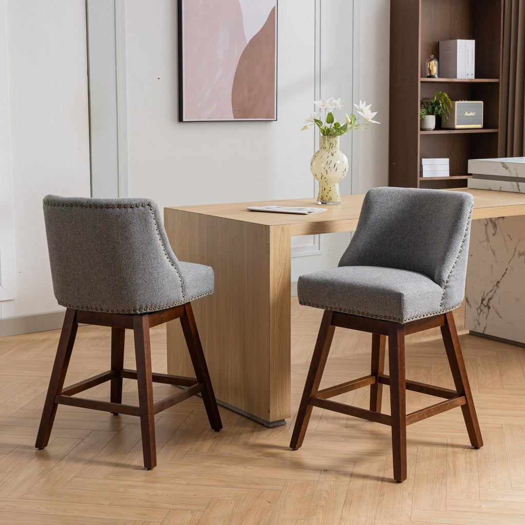 Counter Height Swivel Barstools, Set of 2