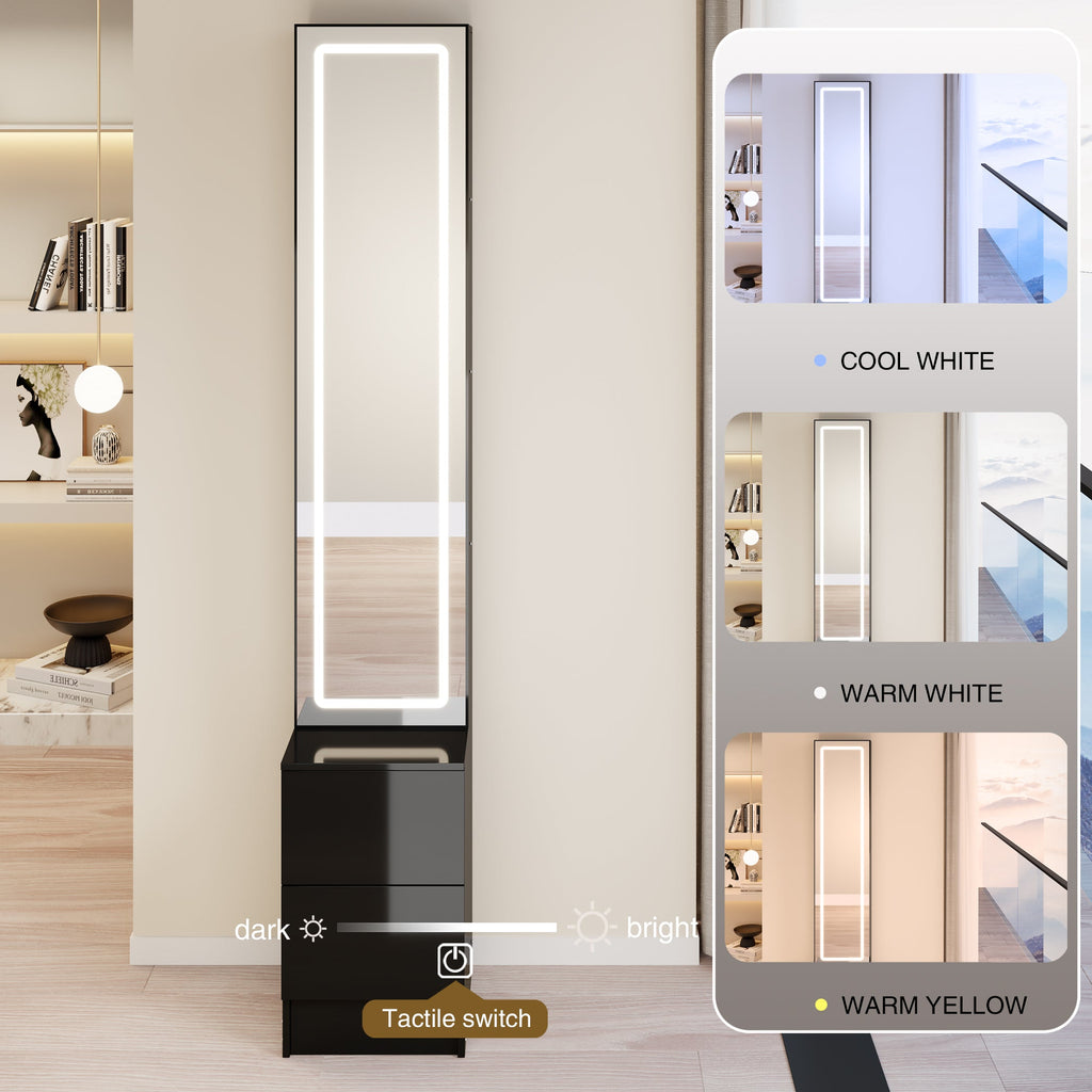LED Dressing Mirror Cabinet with Adjustable Brightness - MDF