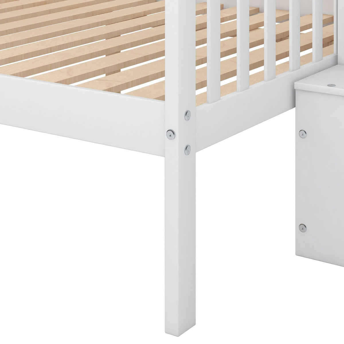 Bunk Bed with Staircase and Storage Options - Dark Gray or White