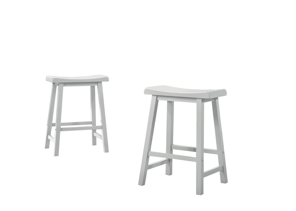 Ergonomic Backless Counter Height Stool Set with Footrest - Gray or White