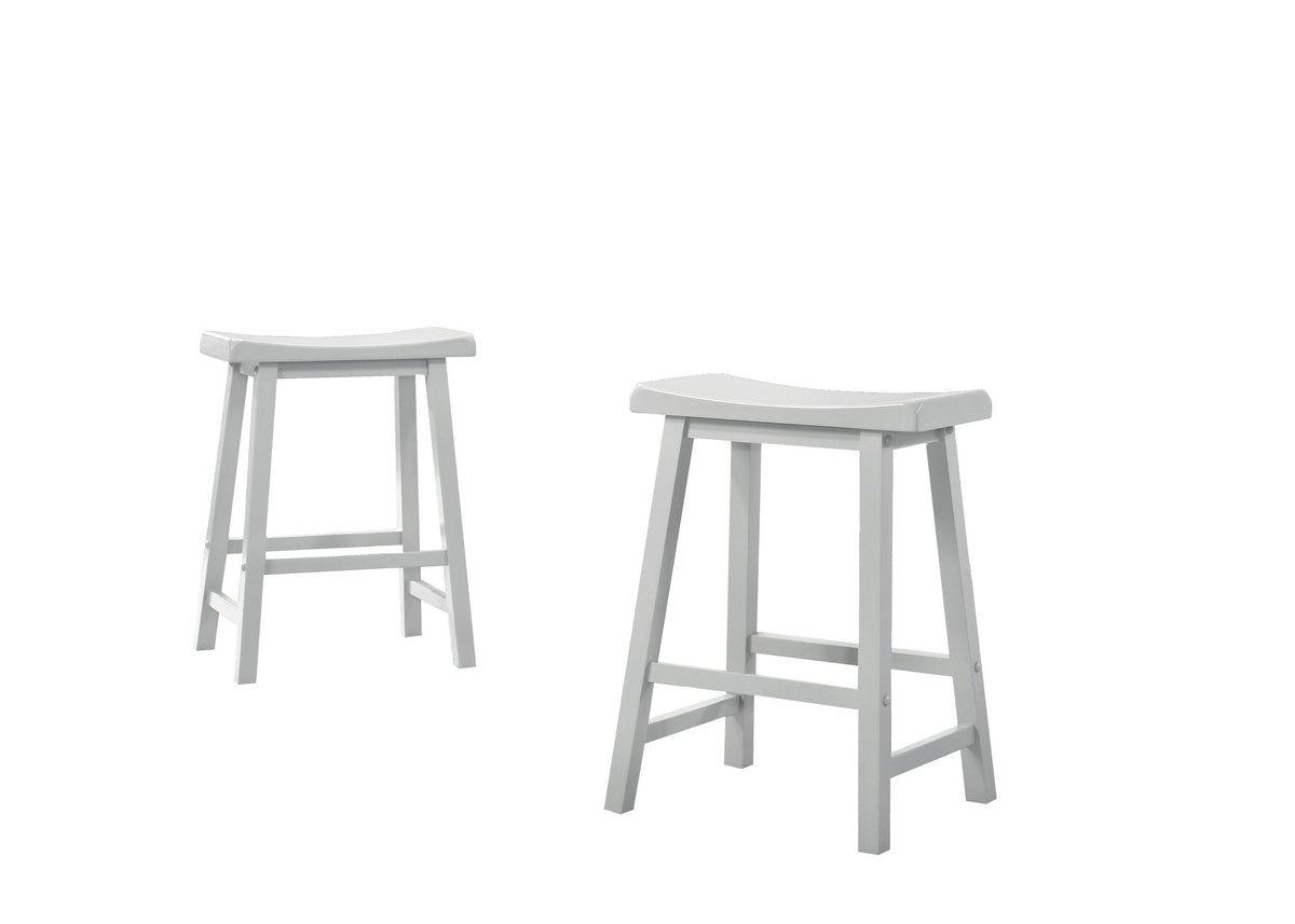 Ergonomic Backless Counter Height Stool Set with Footrest - Gray or White