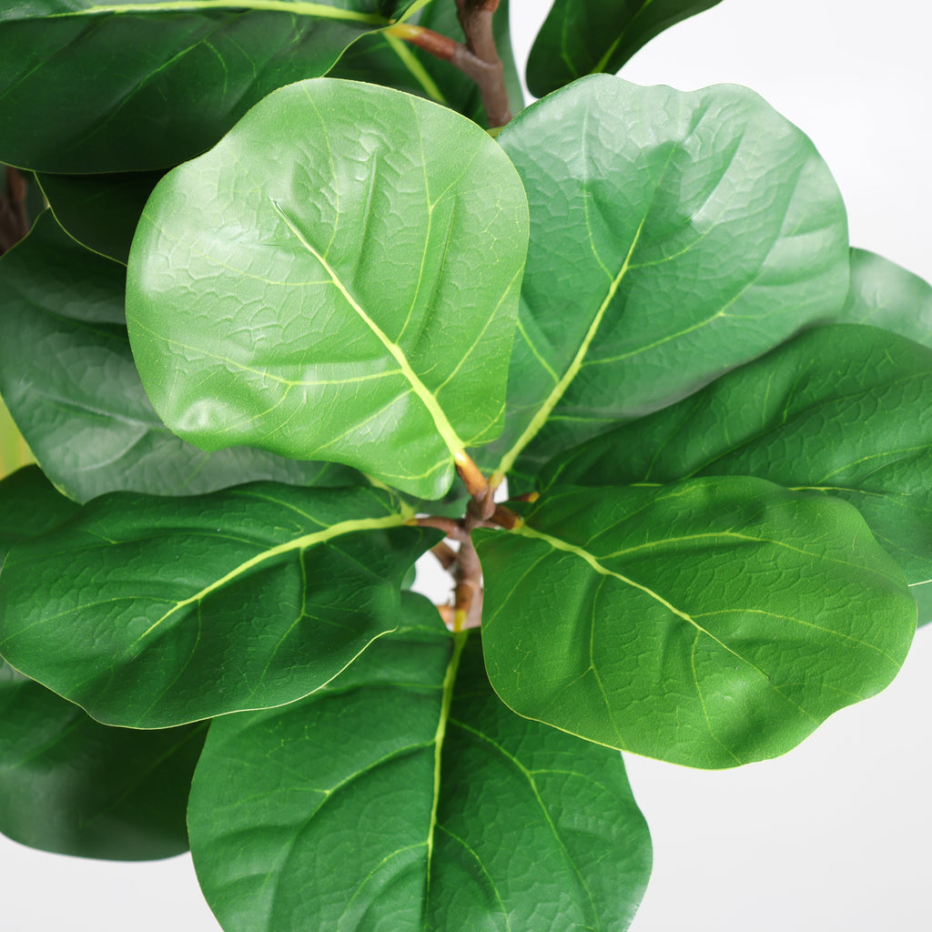 6FT Artificial Fiddle Leaf Fig Tree with White Decorative Pot - Green Leaves