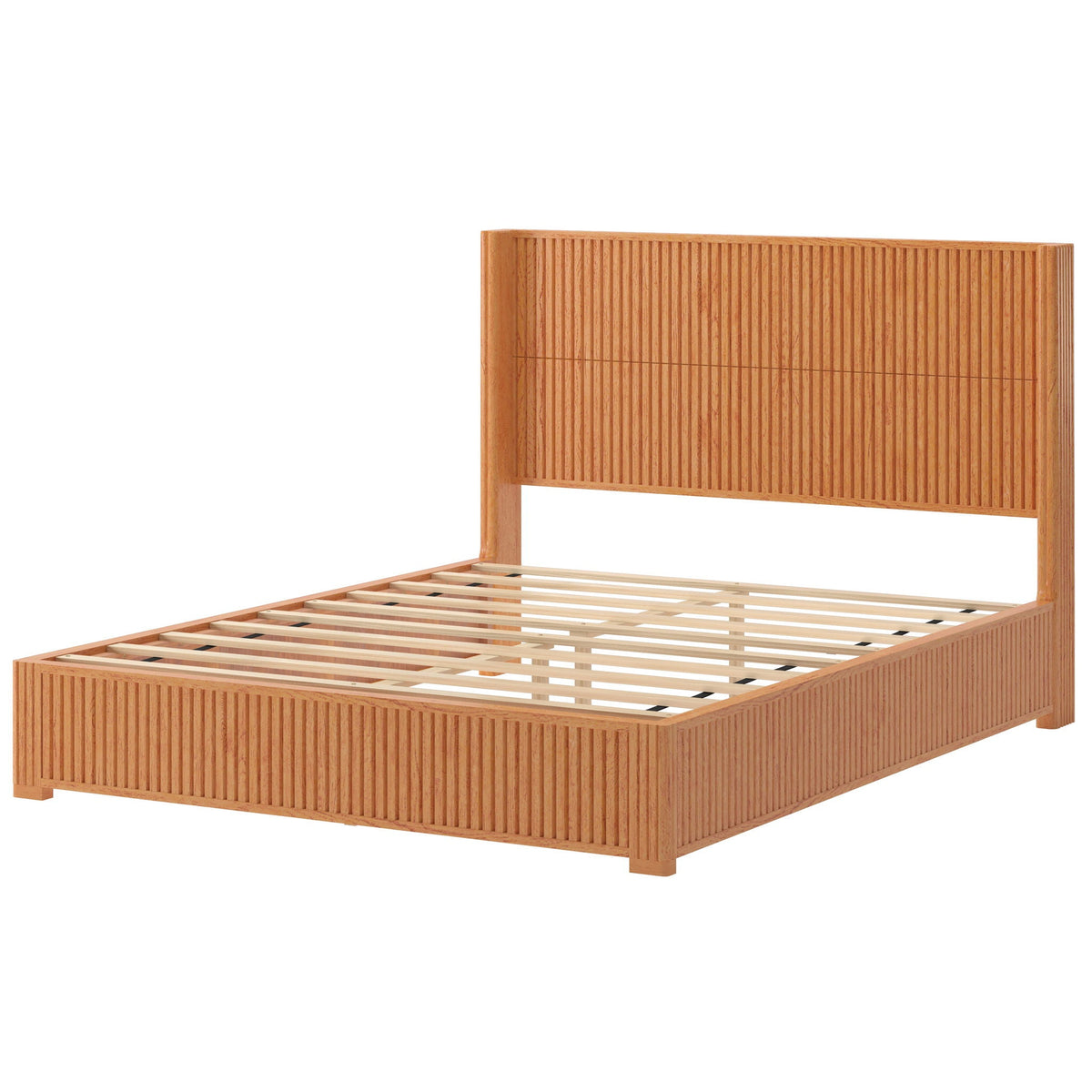 Platform Bed Frame with Headboard, Floor Standing Design - Queen & King