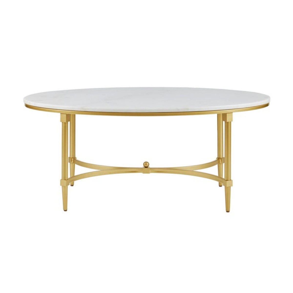 White Marble Coffee Table with Gold Metal Legs - Bordeaux