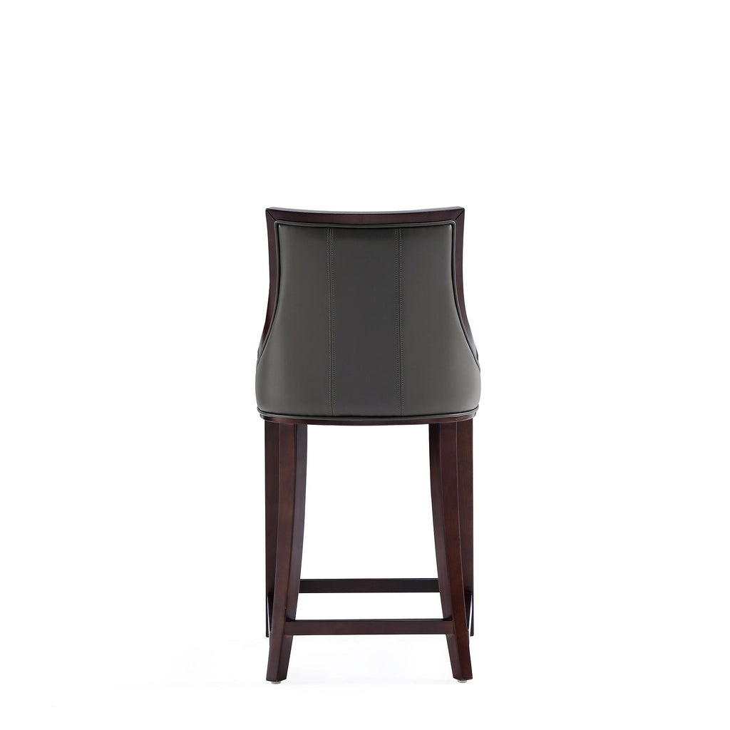 White Bar Height Stool with Solid Wood Frame - Traditional Design