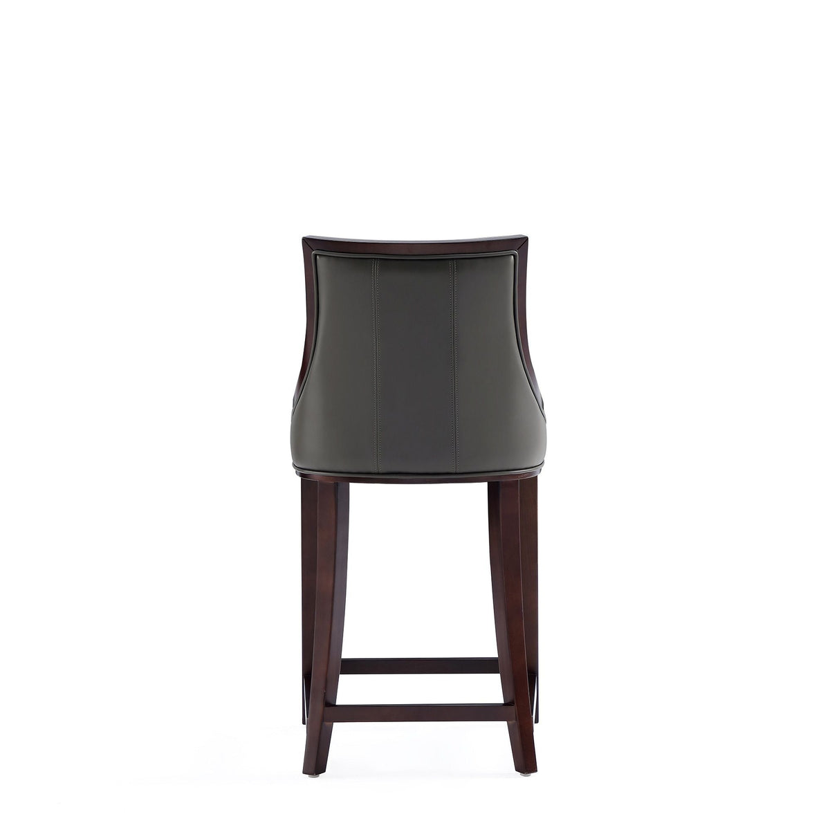 White Bar Height Stool with Solid Wood Frame - Traditional Design