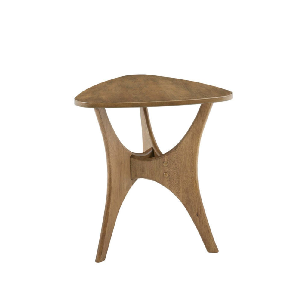 Triangle Side Table with Wood Veneer Top - Dark Brown or Light Brown