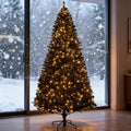 7.5 Ft Pre-Lit Artificial Christmas Tree with 500 LED Lights - Black