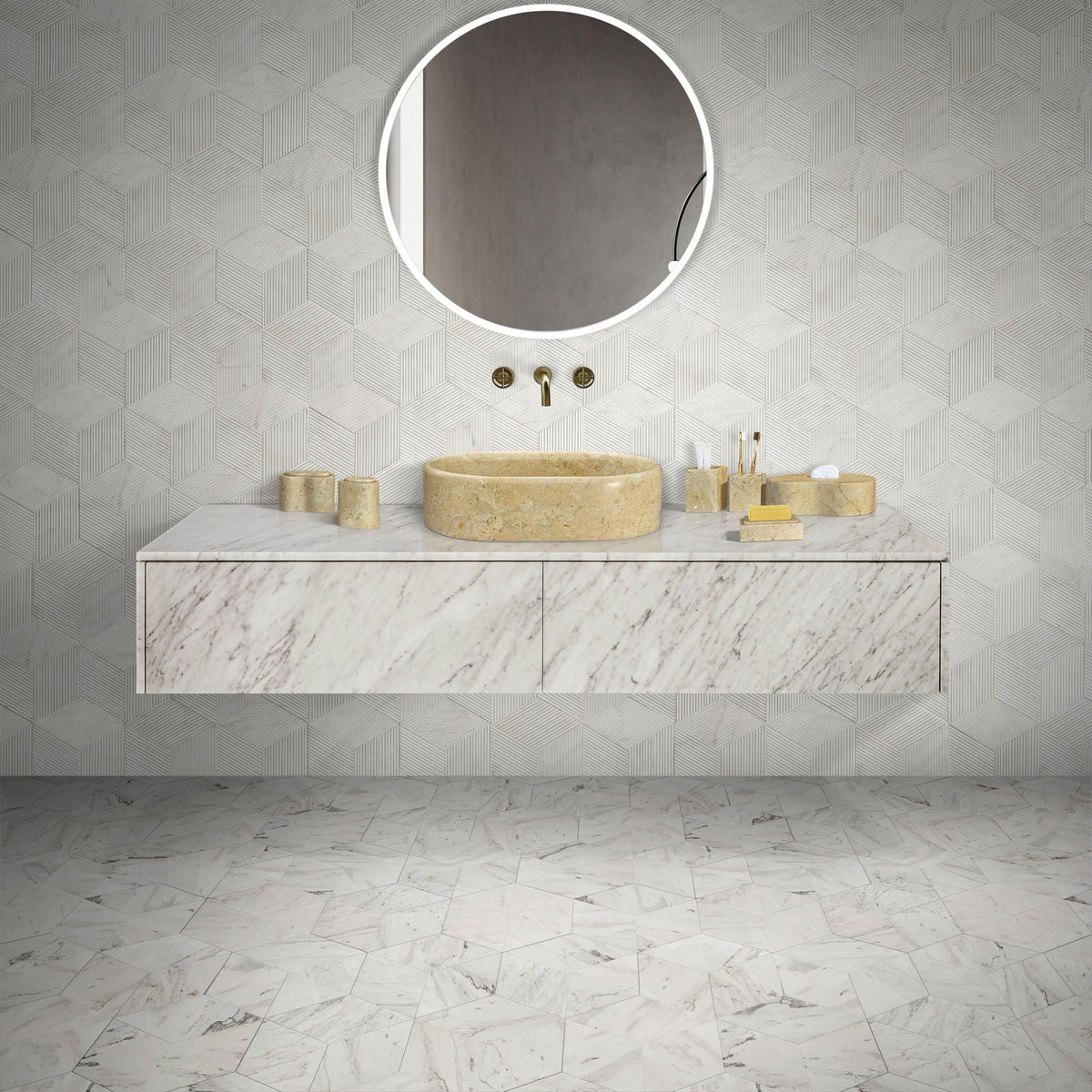 Semi Polished Bathroom Vessel Sink