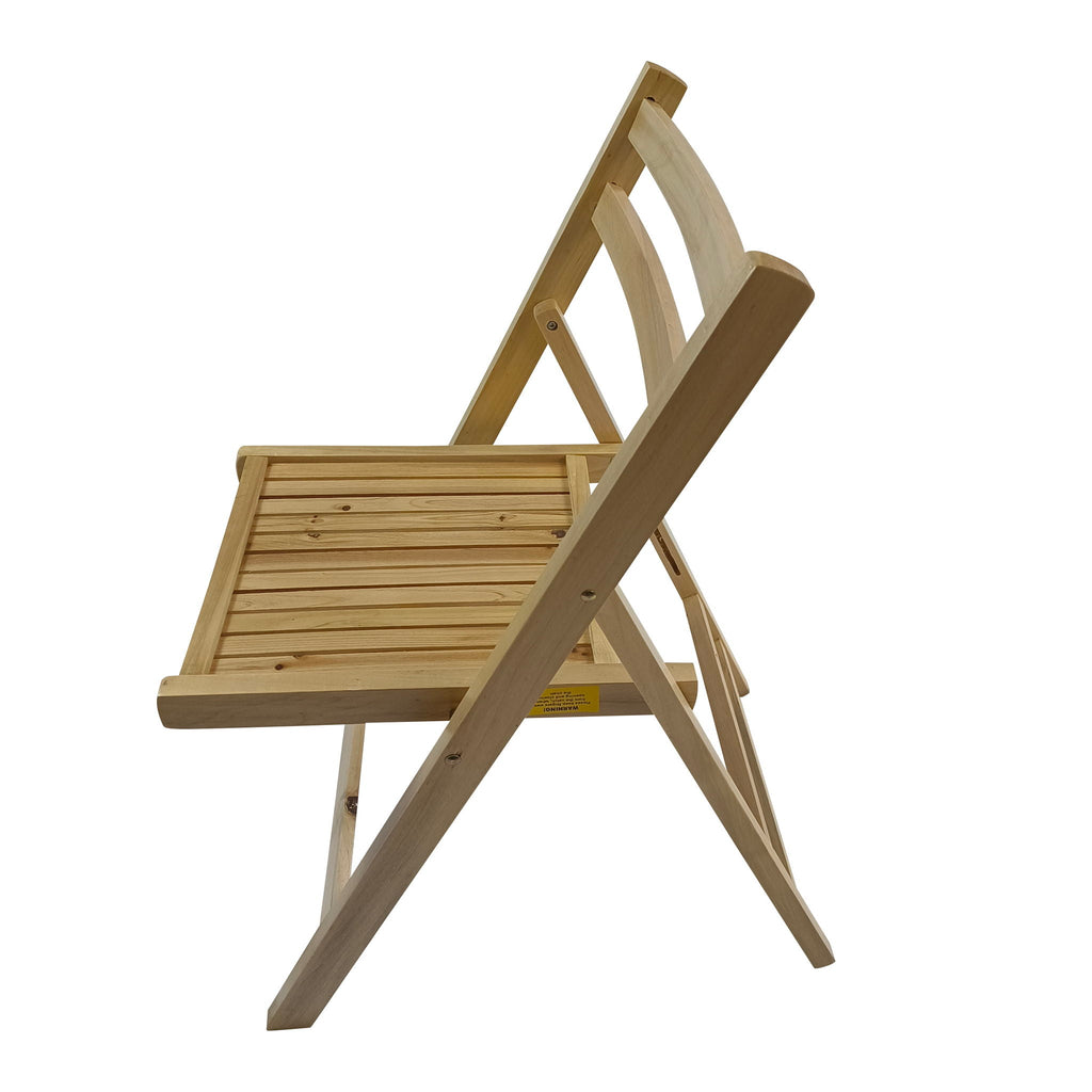 Folding Special Event Chair Set of 4 with Solid Wood Construction - White