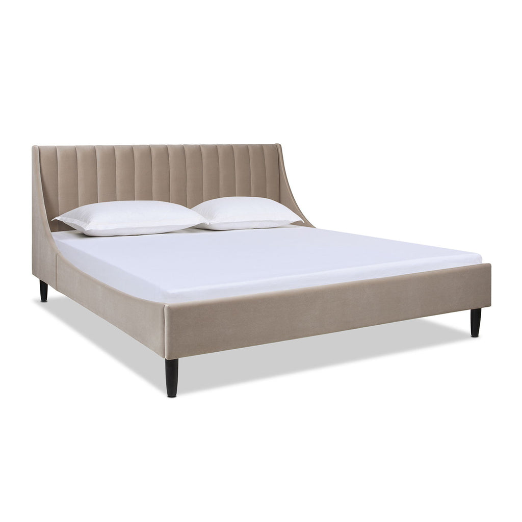 Vertical Tufted Modern Headboard Platform Bed Set with Upholstered Finish - Multiple Colors