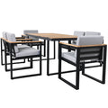 7 Piece Outdoor Dining Set with Removable Cushions - Gray or Beige