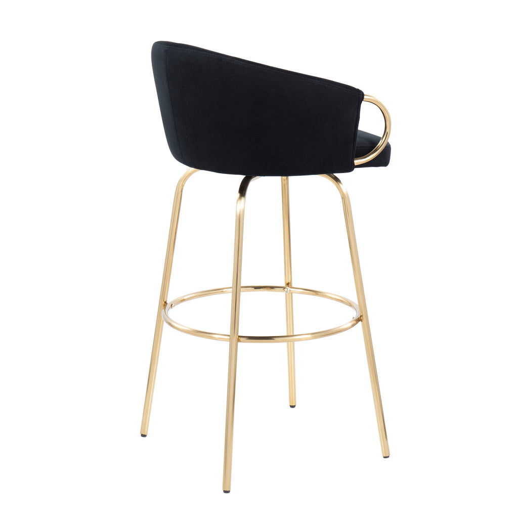 Claire Contemporary Fixed Height Bar Stool Set with Round Footrest - Multiple Colors