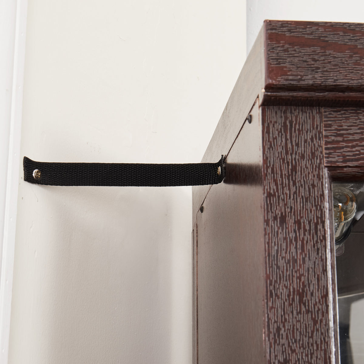 Corner Glass Curio Cabinet with Lighting - Dark Cherry