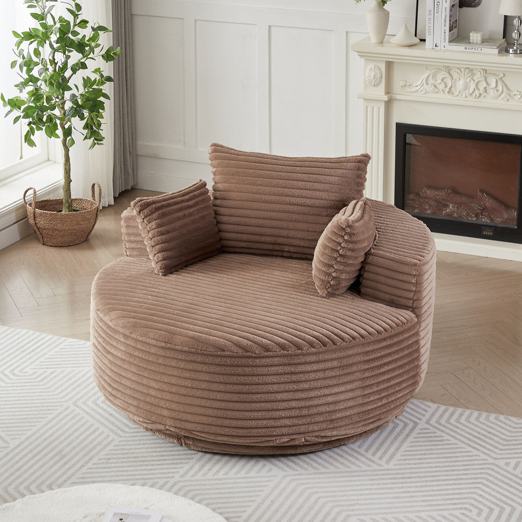 Swivel Sleeper Chair with Supportive Pillow and 360° Base - Multiple Colors