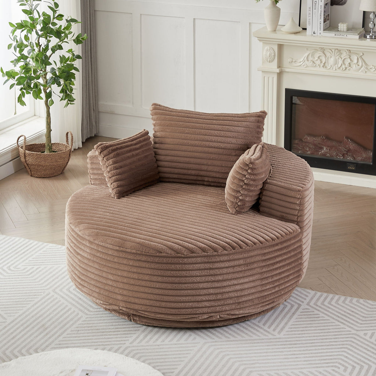 Swivel Sleeper Chair with Supportive Pillow and 360° Base - Multiple Colors