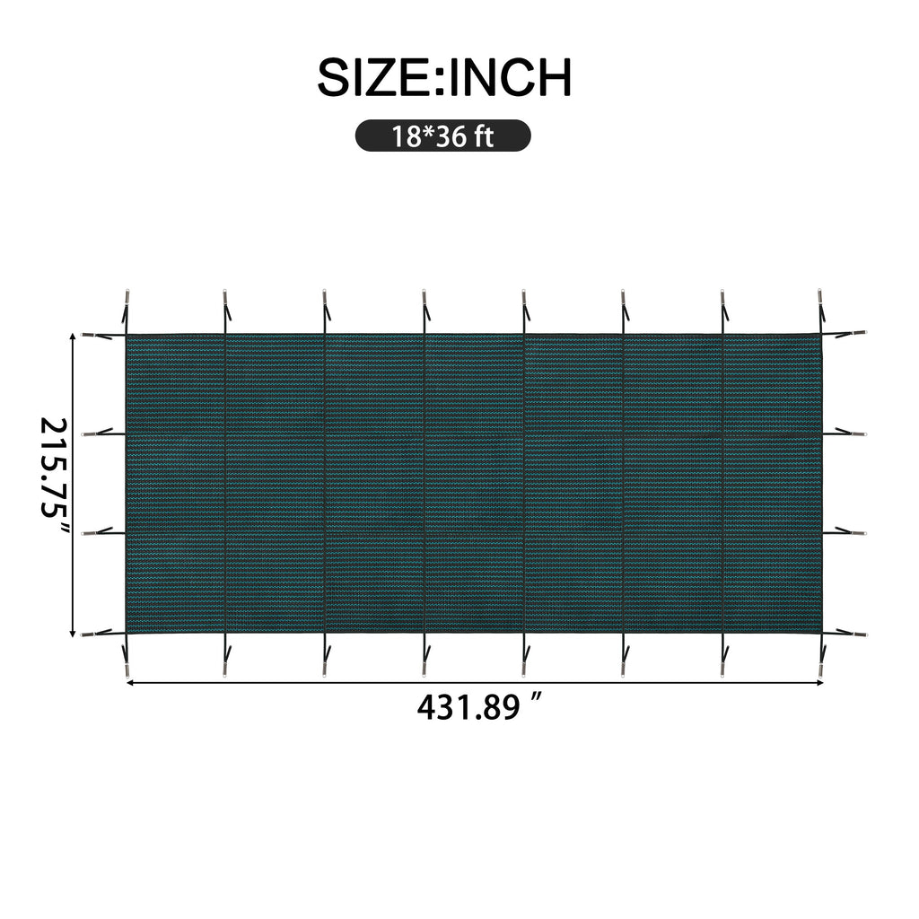 Swimming Pool Safety Cover with Triple-Stitched Mesh - Green or Blue